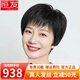 恒發(fā) 假發(fā)女 自然全頭套假發(fā)女士全真發(fā)短直發(fā)紋理媽媽短發(fā)中老年發(fā)套 半手織前網遞針 自然黑 短發(fā) 15cm