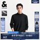 杰克·瓊斯（JACK&JONES）25年男裝秋季半高領(lǐng)舒適德絨打底衫男長(zhǎng)袖T恤內(nèi)搭休閑高彈上衣 E40 黑色 M 175