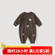 巴厘小豬嬰兒連體衣新生兒秋冬季純棉哈衣紅色喜慶新年服百天 霧灰 59cm