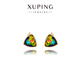 XUPING旭平首飾仿水晶經(jīng)典盾牌耳飾送閨蜜生日禮物 4號色-火山色