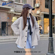 回力v領(lǐng)外套女初秋2025新款薄款休閑寬松開(kāi)衫女生日系學(xué)院風(fēng)無(wú)帽衛衣