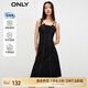 ONLY收腰氣質(zhì)休閑短裙牛仔吊帶連衣裙女|123342002 J1Z 黑色牛仔提花印花 M 165/84A