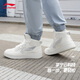 李寧（LI-NING）板鞋男鞋2025秋季新款增高百搭高幫小白鞋減震厚底耐磨休閑運動(dòng)鞋 云霧白/南極灰/淺煙灰 【高幫】 42