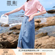 香影牛仔半身裙女2025夏裝新款復(fù)古中長款裙子修身顯瘦高腰直筒裙 牛仔藍 M