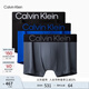 Calvin Klein內衣25秋季新款男士三條裝ck提花棉質(zhì)防夾臀平角內褲男NP2832O Z2Q-太空黑/寶石藍/炭灰 XL