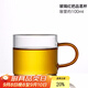 唐豐（TANGFENG） 加厚耐熱玻璃杯品茗杯功夫茶具帶把水杯小茶杯子TF4250 玻璃紅把單杯