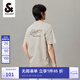 杰克·瓊斯（JACK&JONES）男裝短袖t恤男夏季新款潮流100%純棉休閑半袖T恤男士刺繡純色短袖 C02 倫霧灰 M 175