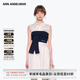 ANN ANDELMAN【明星同款】官方直營2025新款白色無袖中長款拼接毛織抹胸連衣裙 白色 S