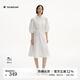 播白色清純掐腰連衣裙女25夏新款法式收腰海邊漂亮長(zhǎng)裙DDS2LD5011 W10雪見(jiàn) XS