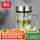 富光大容量高硼硅雙層玻璃杯帶茶隔加厚水杯子帶把泡茶杯辦公杯