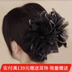 向晚發(fā)夾網(wǎng)紗花朵羽毛抓夾女增發(fā)量發(fā)卡高級感鯊魚(yú)夾大號發(fā)夾發(fā)飾