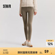 森馬（Semir）休閑褲女修身磨毛輕暖小腳褲2024秋冬新款顯腿長九分鯊魚褲瑜伽褲 深卡其50790 165/70A/L