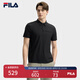 FILA 斐樂(lè )官方男裝針織短袖POLO衫2025夏季新款休閑涼感防曬短裝上衣 正黑色-BK L 175/96A/L