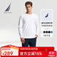 諾帝卡（NAUTICA）【單件直降】春夏純棉柔軟親膚多色基礎經(jīng)典長(cháng)袖T恤男TE4301 1BW白色 L