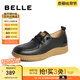 百麗（Belle）豆豆小皮鞋女商場(chǎng)同款百搭休閑媽媽單鞋A5U1DAM4 黑色 36