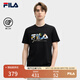 FILA 斐樂官方男裝針織短袖衫2025夏新款時尚休閑簡約基礎圓領T恤 正黑色-BK S 165/88A/S