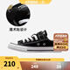 匡威（Converse）童鞋兒童低幫帆布鞋春季男女童全明星新品經(jīng)典款軟底魔術(shù)貼帆布鞋 黑色[經(jīng)典款新版】 偏大選小一碼 29 【建議腳長19cm】