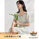 茵曼（INMAN）法式暈染女裝V領吊帶連衣裙2025夏季新品裙子 月藍-短袖  S 