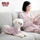 無印良品（MUJI）雙層紗織 寵物襯衫 寵物用品 寵物家居服小型犬適用 粉色格紋 M