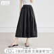 對白【花苞裙】小眾設計感拼接a字半身裙女2025夏新款蓬蓬傘裙子 靜謐黑 L