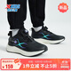 特步（XTEP）兒童童鞋男童科技運動(dòng)鞋革面軟底旋轉扣跑鞋 黑/紫外光 38