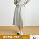 獨(dú)束大碼女裝斜肩衛(wèi)衣半裙兩件套春裝氣質(zhì)通勤套頭上衣高腰中長裙 淺花灰（半裙） XL (尺碼：3)