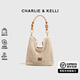 CHARLIE&KELLI CK品牌包包女包2025新款夏季編織包hobo包手提單肩斜挎包 米白色