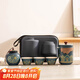 瓷牌茗茶具（cipaiming teaset）旅行茶具套裝戶外便攜式陶瓷快客杯一壺四杯辦公室功夫茶壺泡茶 藍古茗一壺三杯+茶葉罐+便攜包