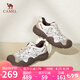駱駝（CAMEL）經(jīng)典丑萌鞋女時(shí)尚撞色戶(hù)外休閑鞋 L24S469647A 米/銀/咖 36