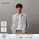 Calvin Klein Jeans秋季男士休閑刺繡貼袋c(diǎn)k拉鏈襯衫領(lǐng)工裝夾克外套J325507 PC8-銀河灰 M