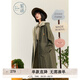 紫涵（ZIHAN）紫涵戶外工裝風(fēng)撞色連帽風(fēng)衣女秋季寬松多口袋中長(zhǎng)款外套 牧場(chǎng)綠 S