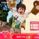 巴拉巴拉【紅山森林動(dòng)物園IP商場(chǎng)同款】?jī)和疶恤男童裝2025夏新款 本白10101 110