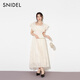 SNIDEL2025秋冬新品優(yōu)雅蕾絲鉤花荷葉邊小飛袖連衣裙SWFO254146 象牙白 M （1）