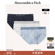 ABERCROMBIE & FITCH男裝美式3條組合裝舒適經(jīng)典LOGO款三角內褲KI114-3046 藍色/灰色 3條 L (180/86A)
