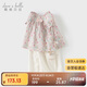 戴維貝拉女童七分褲套裝夏裝兒童上衣兩件套寶寶亞麻衣服