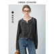VEGA CHANG【精英衣櫥】長(cháng)袖T恤女2025年春新款通勤時(shí)尚針織寬松上衣ins潮 深花灰 M