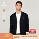 哈吉斯（HAZZYS）男裝 秋款V領(lǐng)外套撞色條紋袖子羊毛開(kāi)衫男ABYZD0BCF10 深藏青色DN XL （180/100A 50）