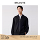巴魯特（Brloote）【商場同款】男士夾克含羊毛翻領保暖外套時尚休閑針織類上衣男 黑色 2XL （185/104A）
