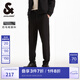 杰克·瓊斯（JACK&JONES）男裝秋季仿毛呢男褲錐形舒適百搭商務休閑褲男士高級感品牌褲子 純黑色E43 常規(guī) 純黑色E43 M （175)