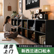 眾淘實(shí)木黑色四格柜卡萊克格子柜沙發(fā)邊柜書(shū)架落地一體靠墻客廳矮書(shū)柜 加厚全實(shí)木【加深4格】60cm墨玉黑