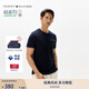TOMMY HILFIGER【輕奢感】25夏男肌理鑲邊修身短袖上衣/【輕柔感】撞色純棉T恤 【蜂窩肌理】藏青色DW5 L （推薦：140-155斤）