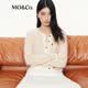 MO&Co.假兩件針織衫開衫摩安珂春秋兔毛綿羊毛精紡輕暖 瑪?shù)铝招由?L /170
