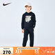 NIKE3BRAND 耐克童裝男女童2025年純棉毛圈衛(wèi)衣+褲子套裝