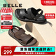 百麗戶外兩穿涼拖男夏季商場(chǎng)同款牛皮休閑沙灘涼鞋8GF01BL4 棕色 39