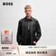 BOSS博斯【禮物】男士寬松飛行員夾克皮衣外套 001-黑色 L (50)