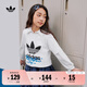adidas男女大童純棉運(yùn)動(dòng)上衣圓領(lǐng)短袖T恤兒童夏季阿迪達(dá)斯三葉草   白色/鳥羽藍(lán)   152