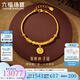 六福珠寶七夕禮物福滿傳家足金黃財(cái)神黃金手鏈盤纏金手串 計(jì)價(jià) F63G0069DS 14.04克(含工費(fèi)1657元)