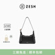 ZESH/澤尚【新品上市】銅錢中號(hào)飯盒包女士包簡(jiǎn)約手提包腋下包 黑色