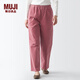 無(wú)印良品 MUJI 女式 燈芯絨 直筒褲 燈芯絨褲子女 長(cháng)褲 休閑褲 BE1OWA3A 煙熏粉色 S(155/62A)
