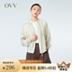 OVV2023春夏新款女裝大地色系輕薄精致松緊圓領(lǐng)休閑夾克外套 卡其（凈色）15 S